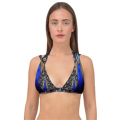 Peacock Double Strap Halter Bikini Top by Ket1n9