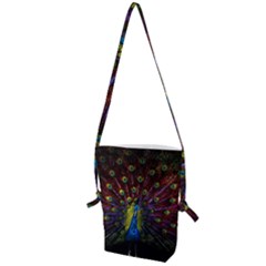 Beautiful Peacock Feather Folding Shoulder Bag by Ket1n9