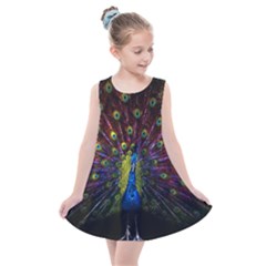 Beautiful Peacock Feather Kids  Summer Dress by Ket1n9