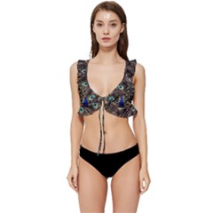 Peacock Low Cut Ruffle Edge Bikini Top by Ket1n9