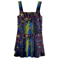 Beautiful Peacock Feather Kids  Layered Skirt Swimsuit by Ket1n9