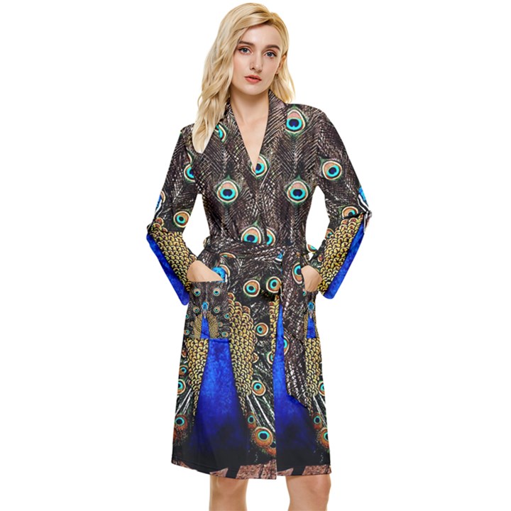 Peacock Long Sleeve Velvet Robe