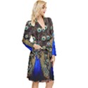 Peacock Long Sleeve Velvet Robe View3