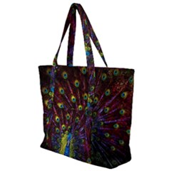 Beautiful Peacock Feather Zip Up Canvas Bag by Ket1n9