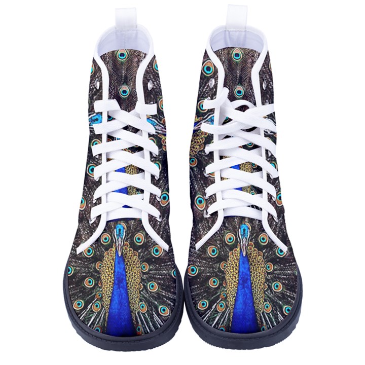 Peacock Kid s High-Top Canvas Sneakers