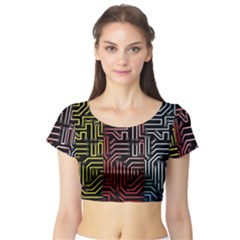 Circuit Board Seamless Patterns Set Short Sleeve Crop Top by Ket1n9