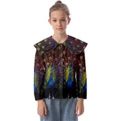 Beautiful Peacock Feather Kids  Peter Pan Collar Blouse by Ket1n9