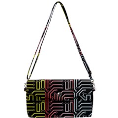 Circuit Board Seamless Patterns Set Removable Strap Clutch Bag