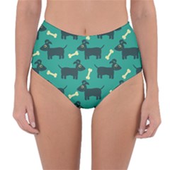 Happy-dogs Animals Pattern Reversible High-waist Bikini Bottoms by Ket1n9