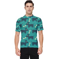 Happy-dogs Animals Pattern Men s Short Sleeve Rash Guard by Ket1n9