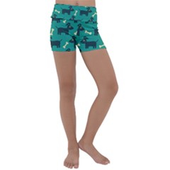 Happy-dogs Animals Pattern Kids  Lightweight Velour Yoga Shorts by Ket1n9