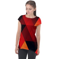 Abstract Triangle Wallpaper Cap Sleeve High Low Top by Ket1n9