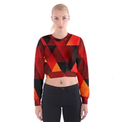 Abstract Triangle Wallpaper Cropped Sweatshirt by Ket1n9