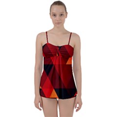 Abstract Triangle Wallpaper Babydoll Tankini Set by Ket1n9