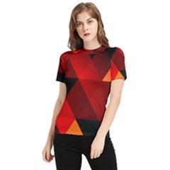 Abstract Triangle Wallpaper Women s Short Sleeve Rash Guard by Ket1n9