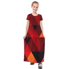 Abstract Triangle Wallpaper Kids  Short Sleeve Maxi Dress by Ket1n9