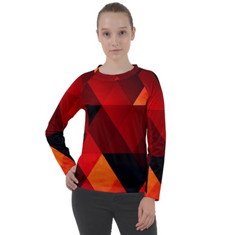 Abstract Triangle Wallpaper Women s Long Sleeve Raglan T-shirt by Ket1n9