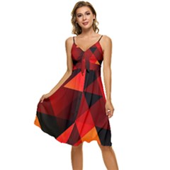 Abstract Triangle Wallpaper Sleeveless Tie Front Chiffon Dress by Ket1n9