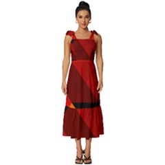 Abstract Triangle Wallpaper Tie-strap Tiered Midi Chiffon Dress by Ket1n9