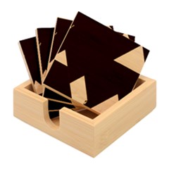 Abstract Triangle Wallpaper Bamboo Coaster Set