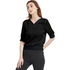 Black Quarter Sleeve Blouse