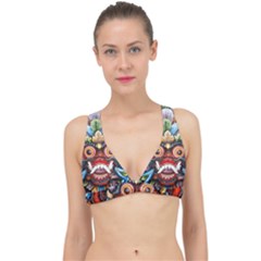 Wood Sculpture Bali Logo Classic Banded Bikini Top