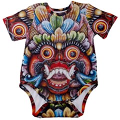 Wood Sculpture Bali Logo Baby Short Sleeve Bodysuit by Ket1n9