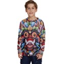 Wood Sculpture Bali Logo Kids  Crewneck Sweatshirt View1