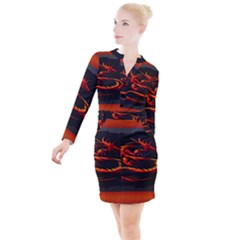 Dragon Button Long Sleeve Dress by Ket1n9