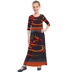 Dragon Kids  Quarter Sleeve Maxi Dress by Ket1n9