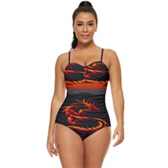 Dragon Retro Full Coverage Swimsuit by Ket1n9