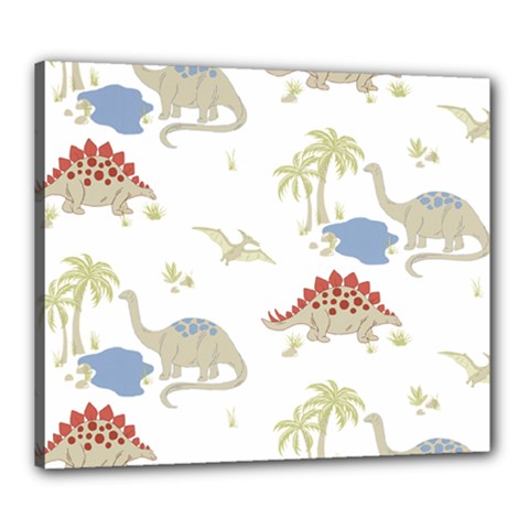 Dinosaur Art Pattern Canvas 24  X 20  (stretched) by Ket1n9