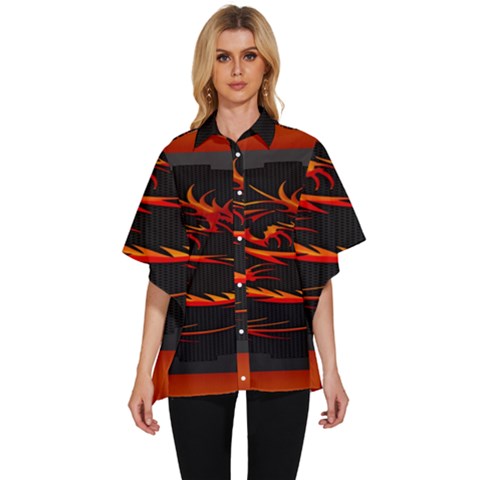 Dragon Women s Batwing Button Up Shirt by Ket1n9