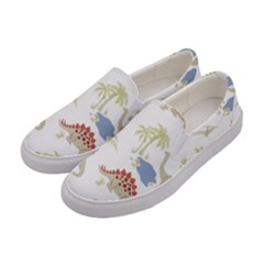 Dinosaur Art Pattern Women s Canvas Slip Ons by Ket1n9