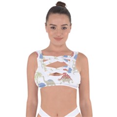 Dinosaur Art Pattern Bandaged Up Bikini Top by Ket1n9