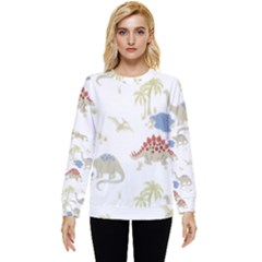 Dinosaur Art Pattern Hidden Pocket Sweatshirt by Ket1n9