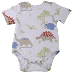 Dinosaur Art Pattern Baby Short Sleeve Bodysuit by Ket1n9