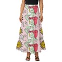 Seamless-pattern-with-many-funny-cute-superhero-dinosaurs-t-rex-mask-cloak-with-comics-style-inscrip Tiered Ruffle Maxi Skirt View1