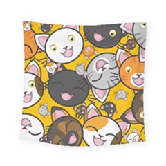 Cats-cute-kitty-kitties-kitten Square Tapestry (small) by Ket1n9