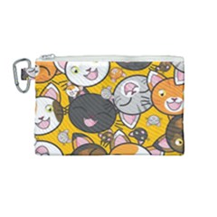 Cats-cute-kitty-kitties-kitten Canvas Cosmetic Bag (medium) by Ket1n9