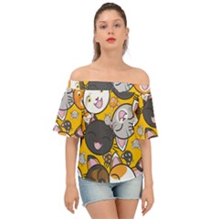 Cats-cute-kitty-kitties-kitten Off Shoulder Short Sleeve Top by Ket1n9