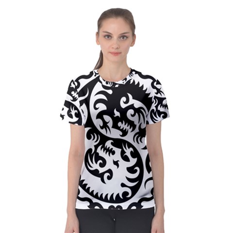 Ying Yang Tattoo Women s Sport Mesh T-shirt by Ket1n9