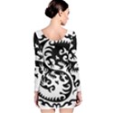 Ying Yang Tattoo Long Sleeve Velvet Bodycon Dress View2