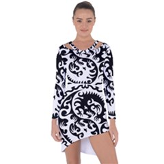 Ying Yang Tattoo Asymmetric Cut-out Shift Dress by Ket1n9