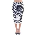 Ying Yang Tattoo Velvet Midi Pencil Skirt View1