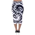 Ying Yang Tattoo Velvet Midi Pencil Skirt View2