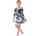 Ying Yang Tattoo Kids  Long Sleeve Velvet Dress View1