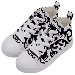 Ying Yang Tattoo Kids  Mid-top Canvas Sneakers by Ket1n9