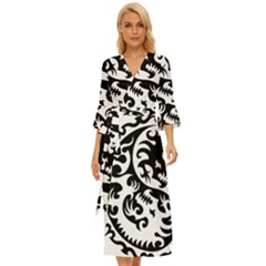 Ying Yang Tattoo Midsummer Wrap Dress by Ket1n9