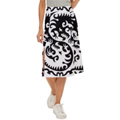 Ying Yang Tattoo Midi Panel Skirt by Ket1n9